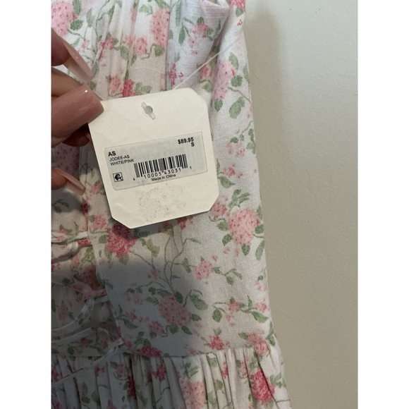Altar'd State Jodee White/Pink Floral Maxi Tiered Dress Easter Fairy  Sz S - Picture 5 of 16
